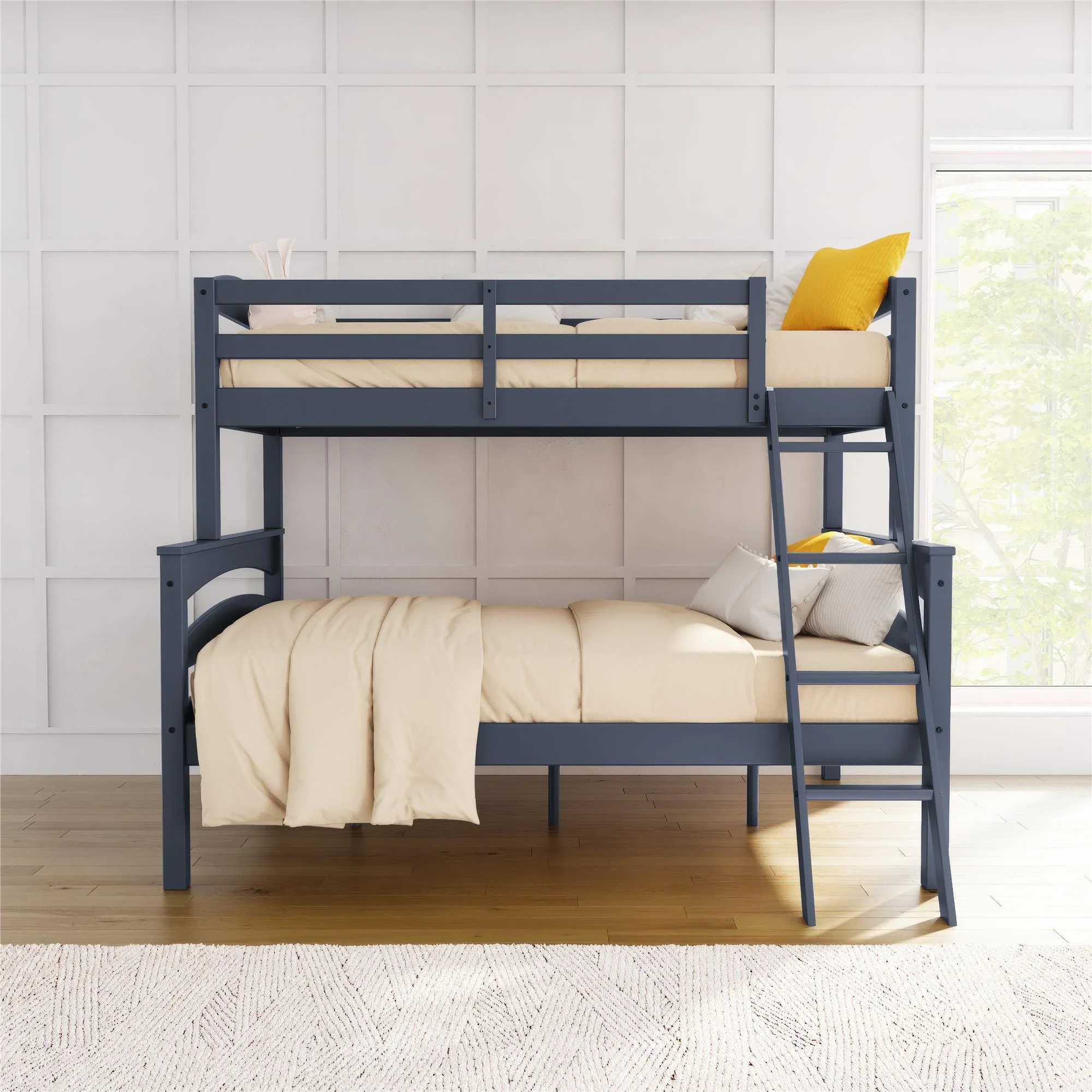 Better Homes & Gardens Leighton Kids' Convertible Twin-Over-Full Bunk Bed, Gray