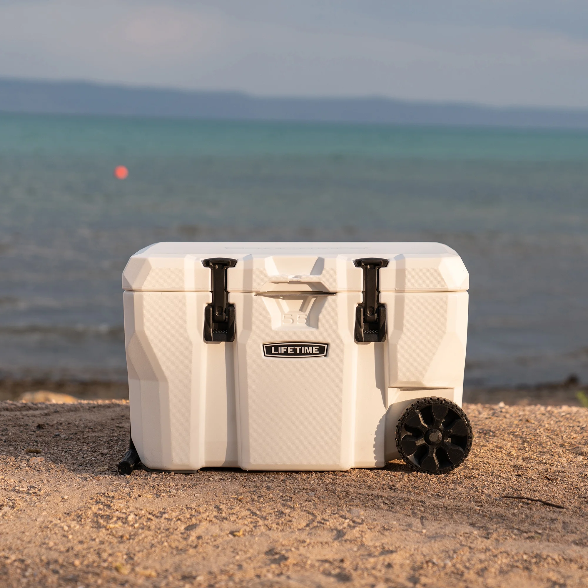 55 qt Bear-Resistant Camping Cooler Wheeled, Premium High Performance, Ice Retention, Hard Cooler, 60 Can Capacity, White (91072)(Single) - Image 2