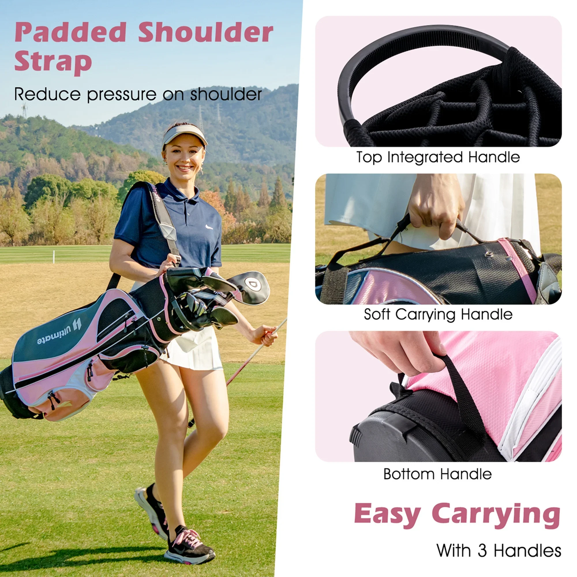 Ultimate Women’s Complete Golf Club Set Golf Club Package Set w/ Rain Hood, Right Hand Purple