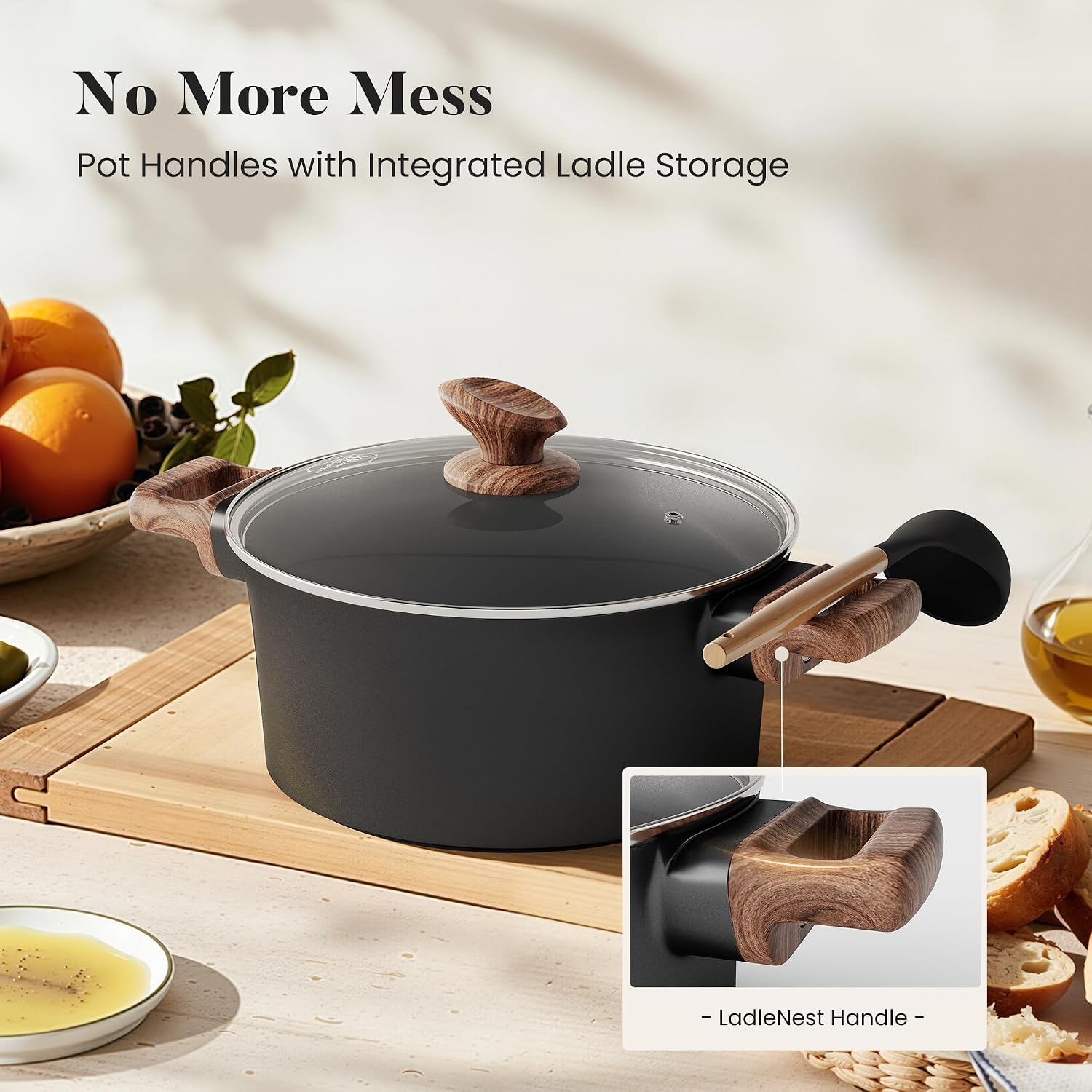 Kitchen Academy Ceramic Cookware Set, Pots and Pans Set Non Toxic