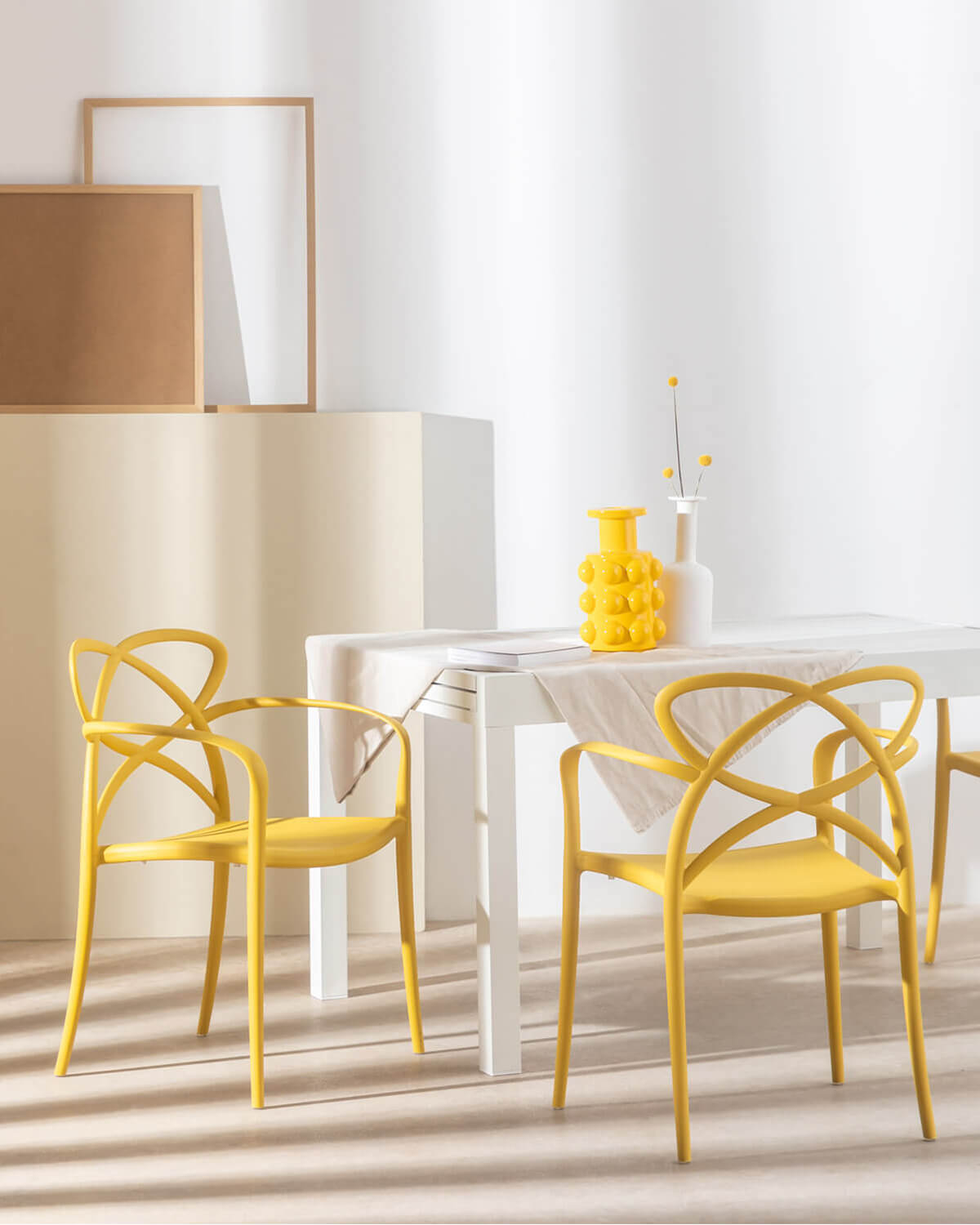 Cielo - Pack 2 Sillas de Comedor de Polipropileno con Reposabrazos Cielo