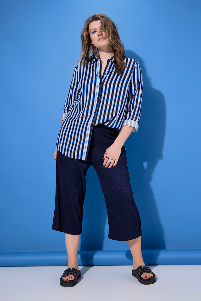 Textured Jersey Elastic Waist Culottes