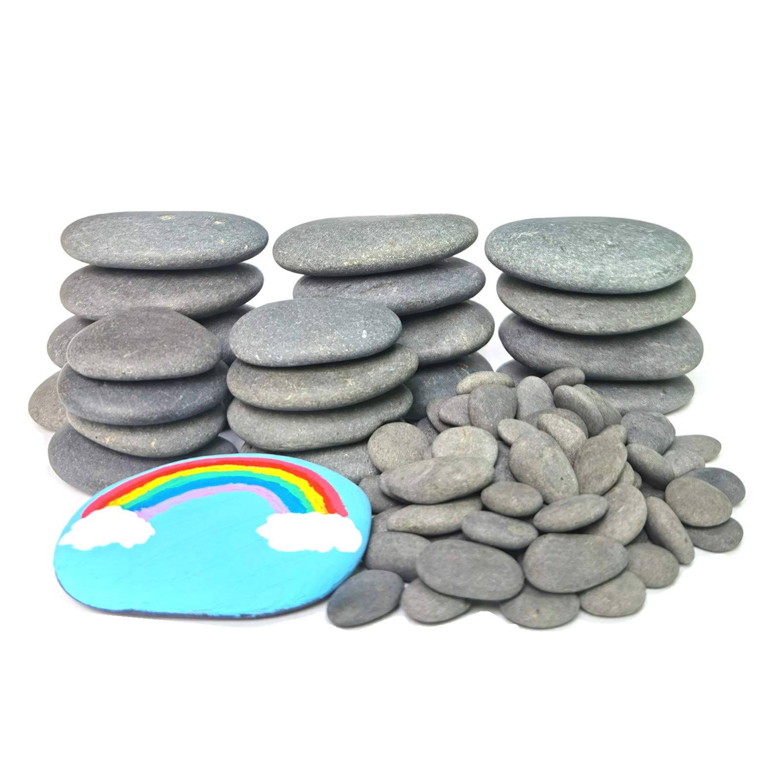 Lifetop 120pcs Painting Rocks DIY Rocks Flat & Smooth Kindness Rocks for Arts Crafts Decoration Medium/Small/Tiny Rocks for Painting Hand Picked