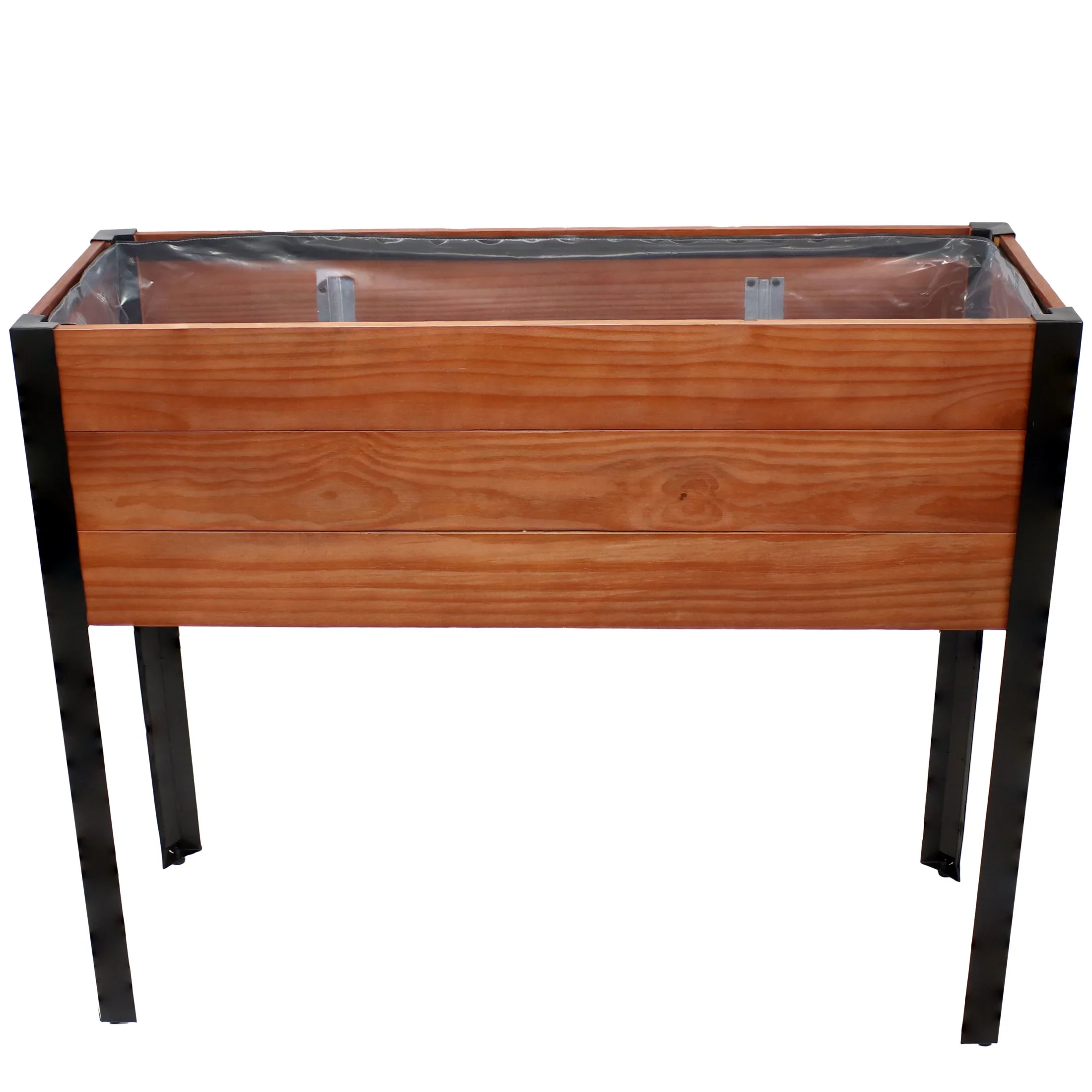 Sunnydaze 36.75 x 12.75 x 31 Brown Acacia Wood Rectangular Raised Garden Bed with Legs