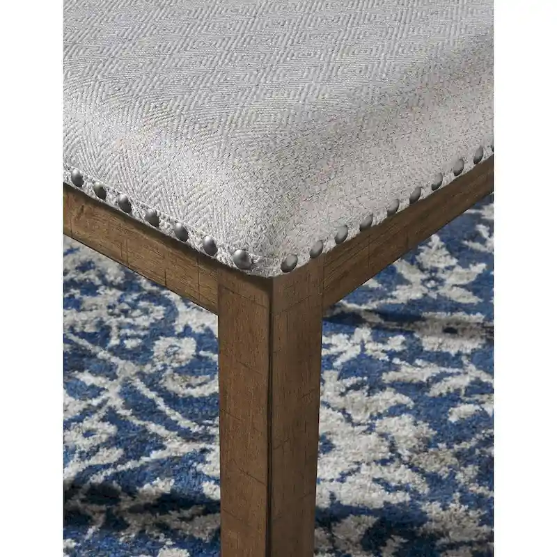 Cross-Back Dining Side Chairs with Upholstered Seat, Set of 2