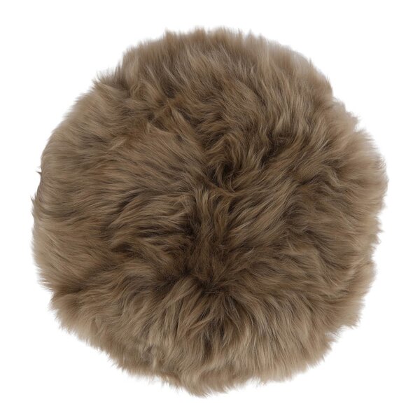Sitteunderlag new zealand saueskinn lang ull 34 cm taupe