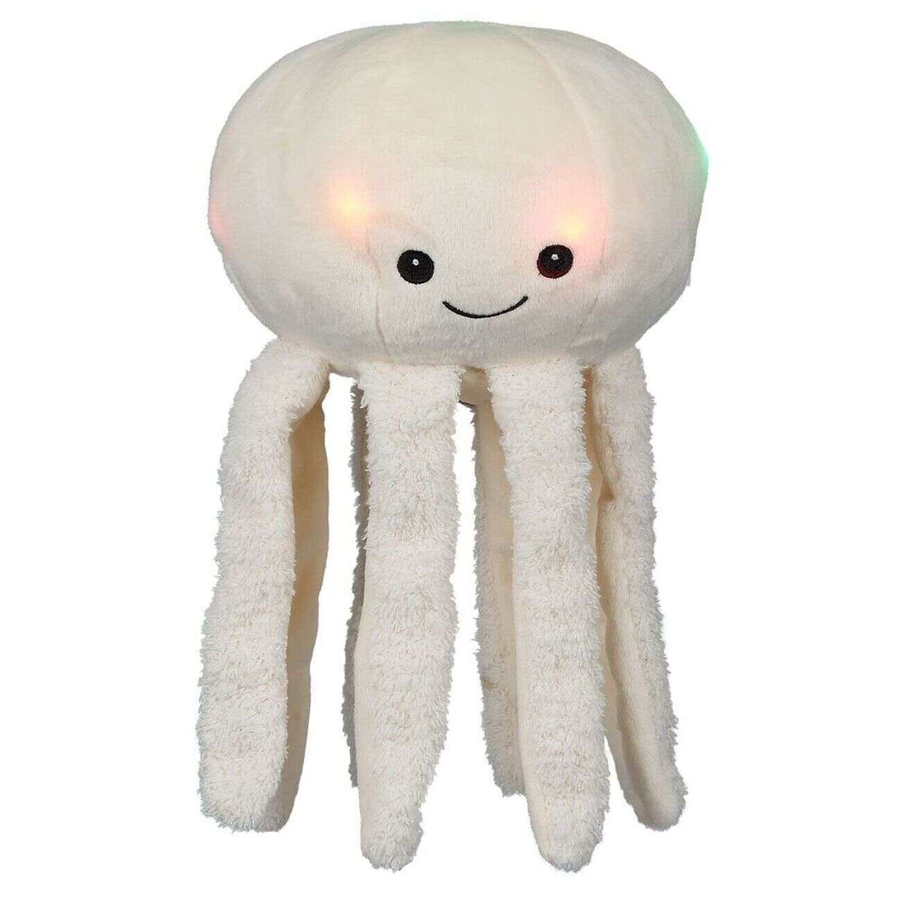Peluche veilleuse pieuvre lumineuse blanche Ø20xH17cm