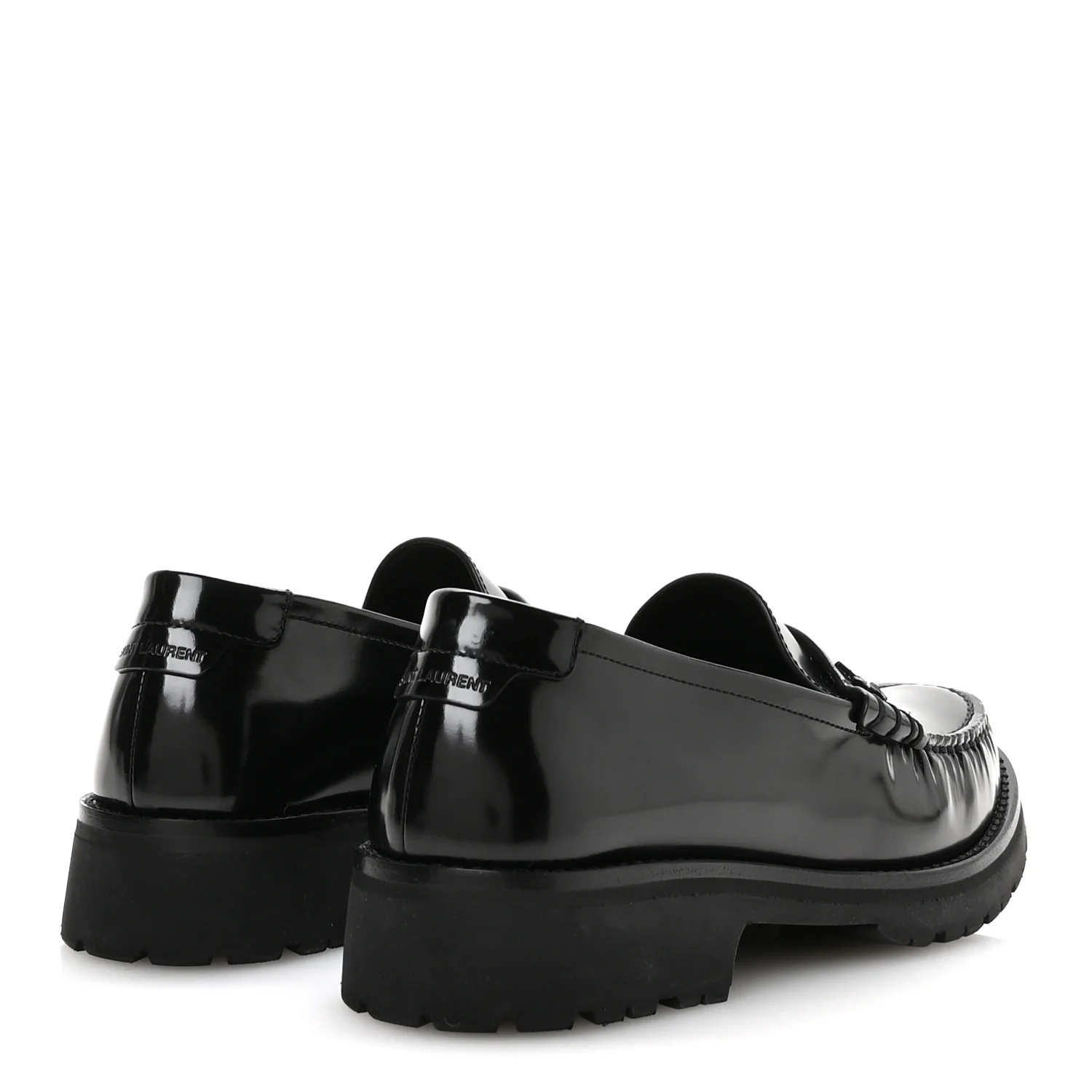 Glazed Calfskin Chunky Le Loafer Penny Slippers 38 Black