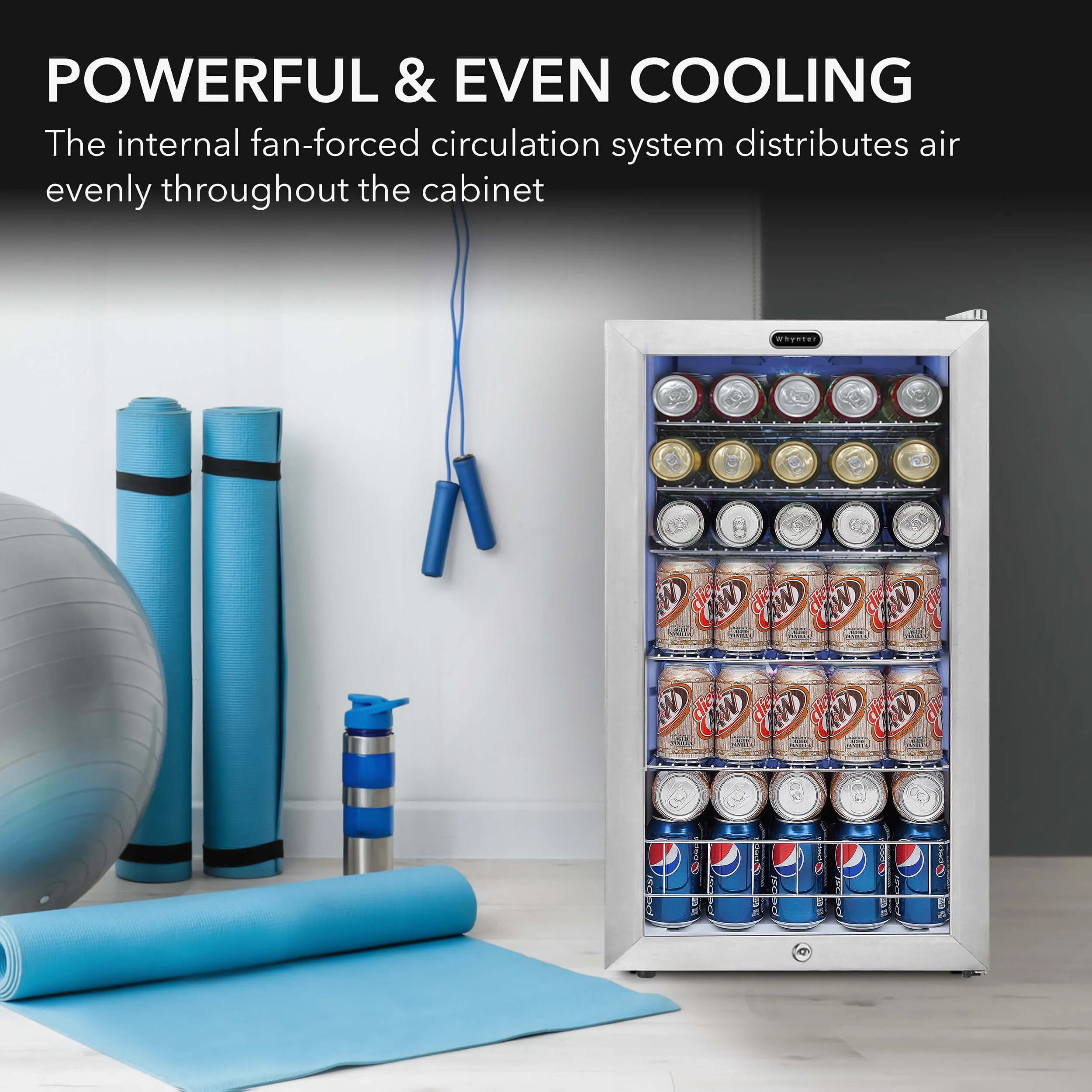 3.3 Cubic Foot Beverage Center Fridge with Lock Stainless Steel - Image 3