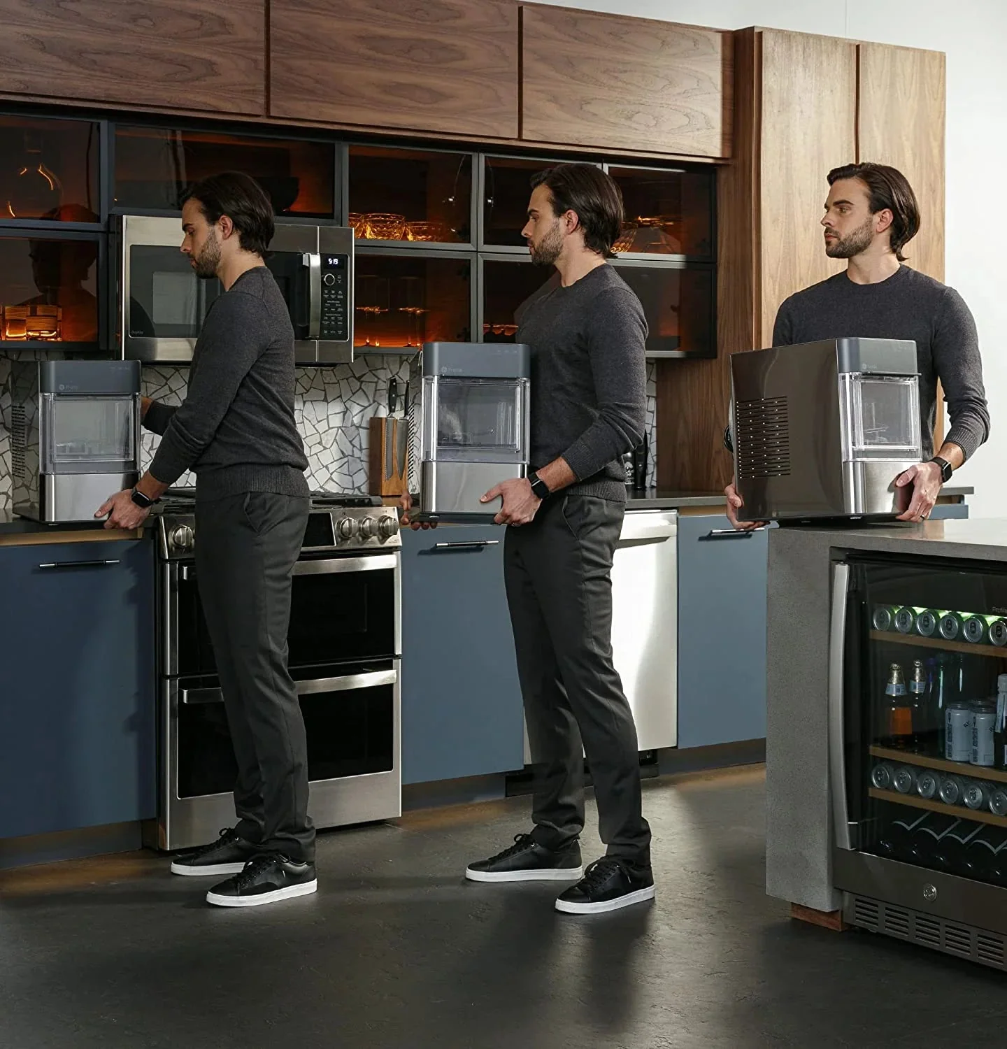 2.0 Countertop Nugget Ice Maker | Ice Machine with Wifi Connectivity | Smart Home Kitchen Essentials | Black Stainless
