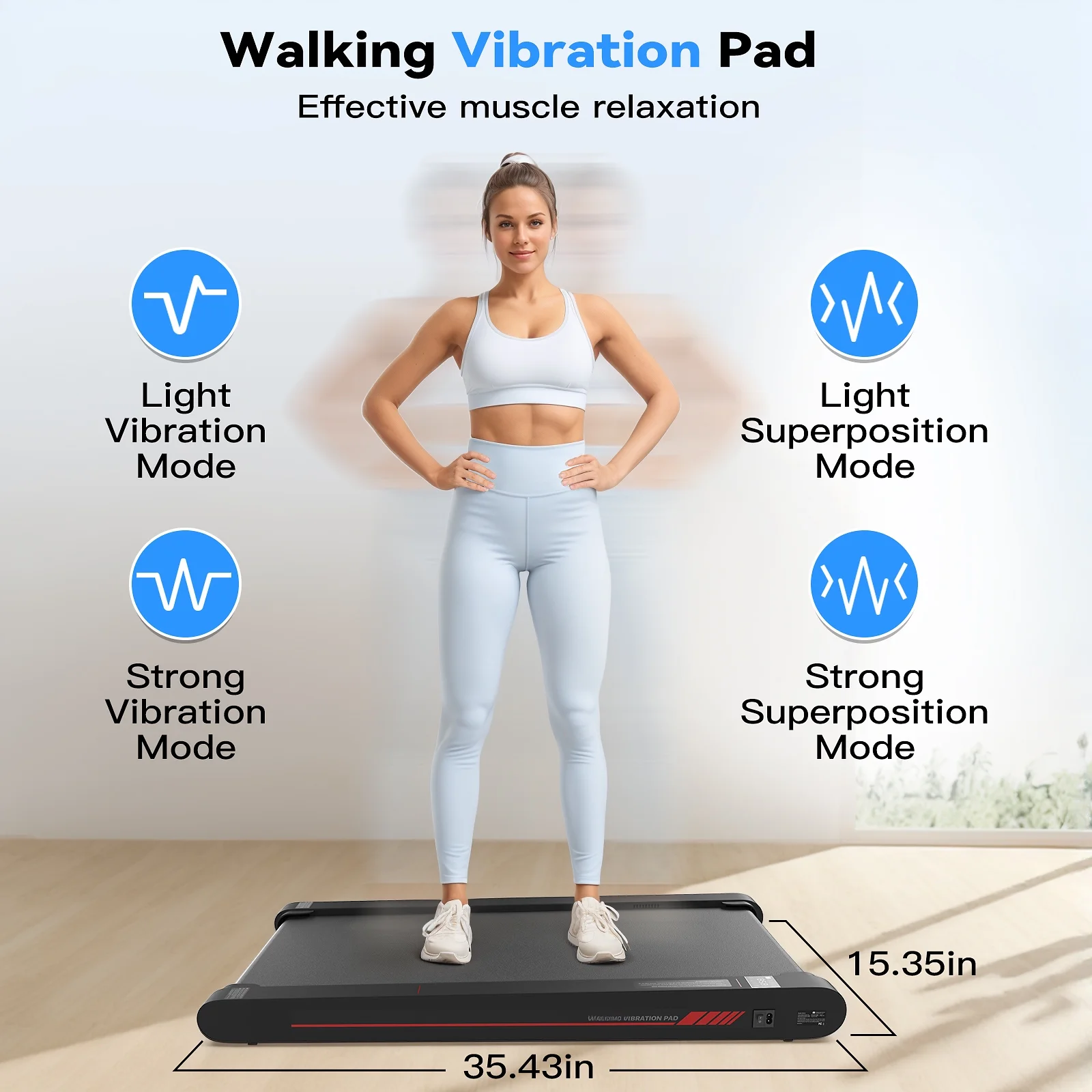 Walking Pad Treadmill with APP,3 in 1 Portable Under Desk Treadmill Fitness,Walking Vibration Workout Pad with Remote Control(Red) - Image 4