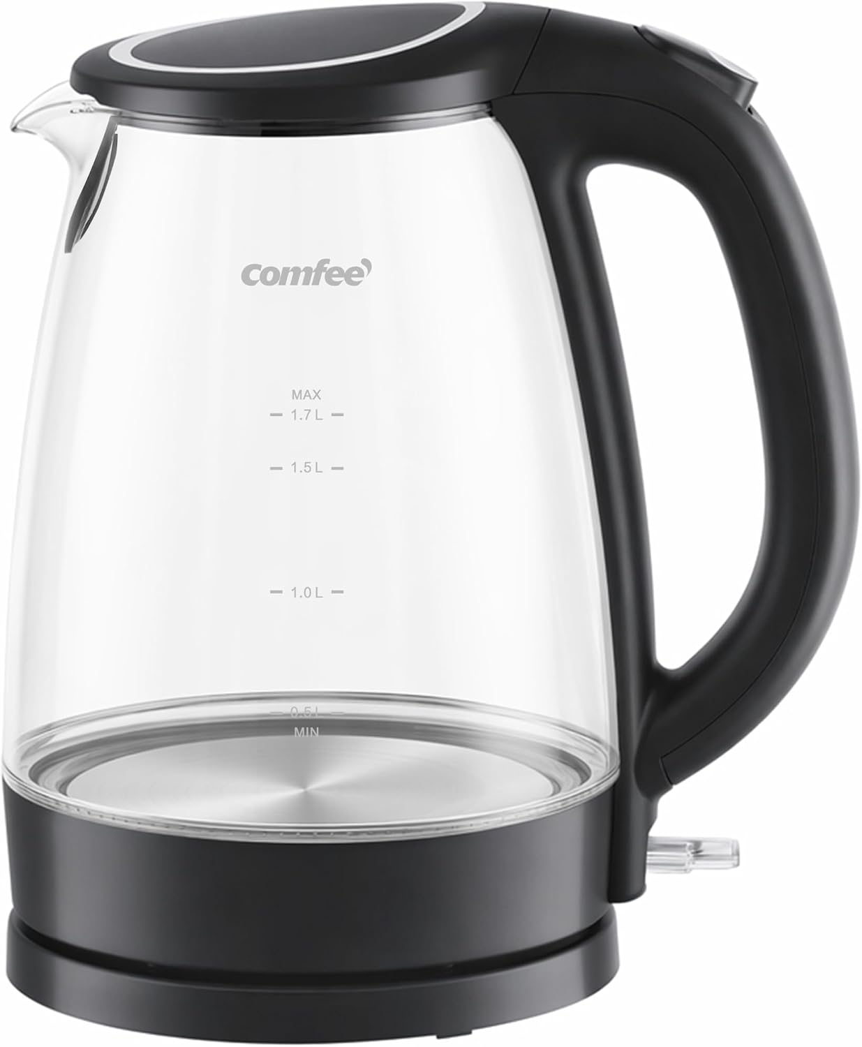 COMFEE' Glass Electric Kettle, 1.7L Fast Boil with LED Indicator