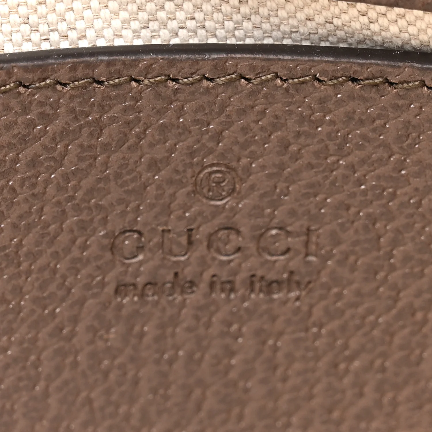 GG Supreme Monogram Textured Dollar Calfskin Web Small Ophidia GG Handbag Beige Ebony New Acero