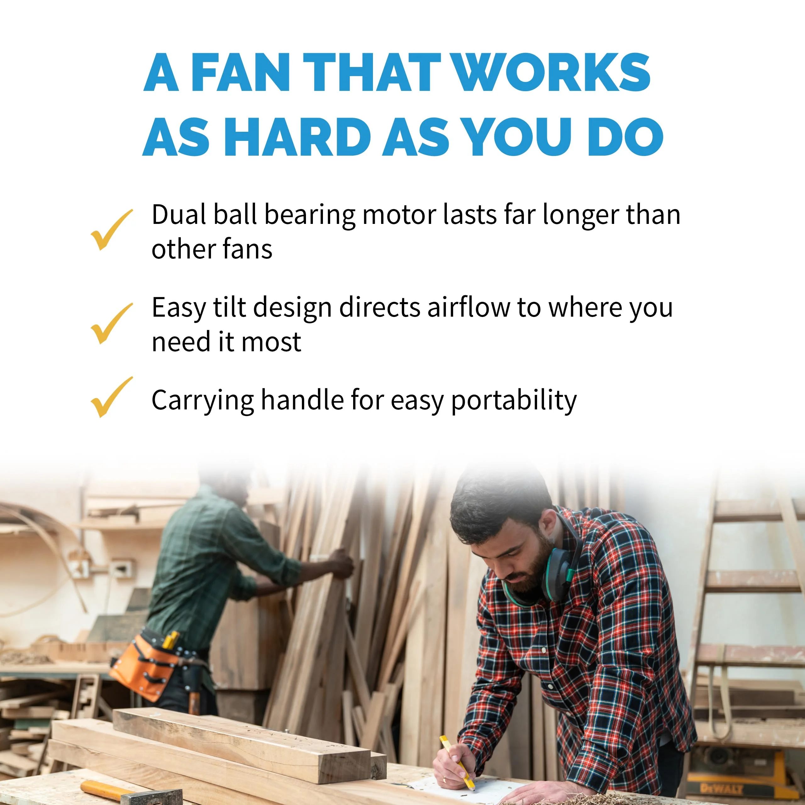 Newair 18" High - Velocity Industrial Floor Fan, Heavy Duty Metal Fan, Adjustable Tilt and 3 Speeds up to 4012 CFM, Rotatory Switch