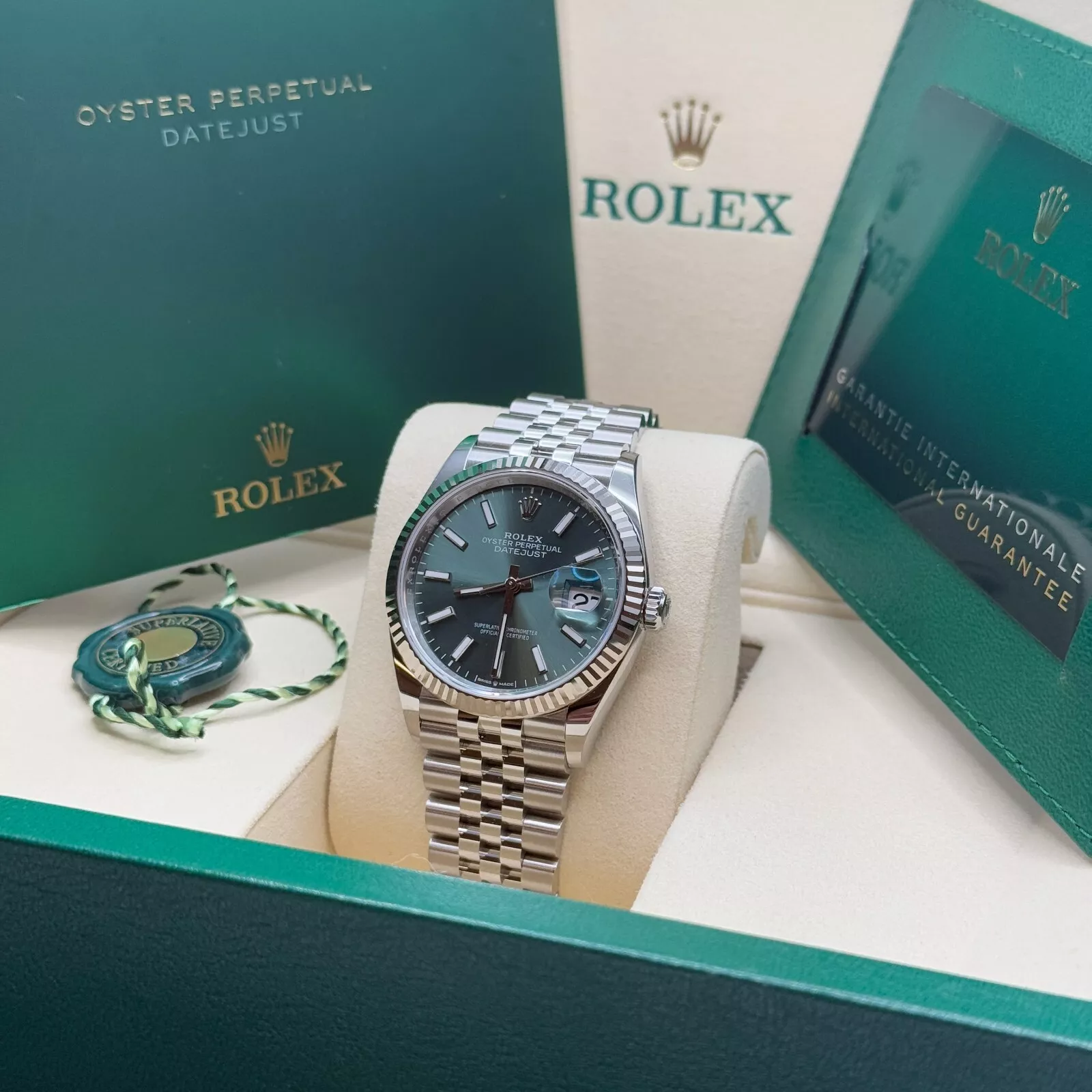 [Super Clone]RLX  Datejust 41mm Mint Green Dial Jubilee Bracelet Watch - 126334-0028