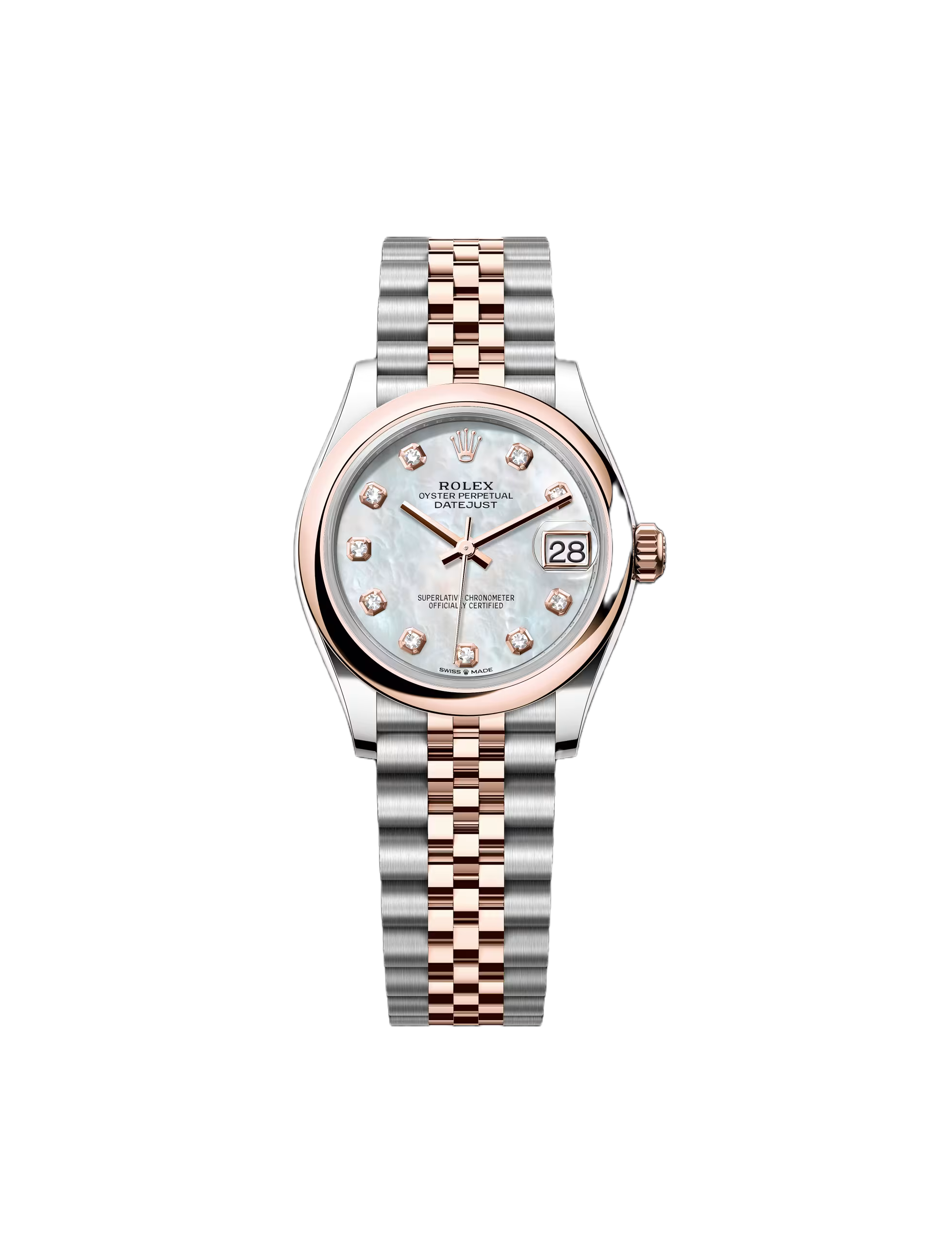 【Super Clone】RLX Datejust m278241-0025/0026 White Mother-of-Pearl 31mm Dial Oyster Bracelet Watch