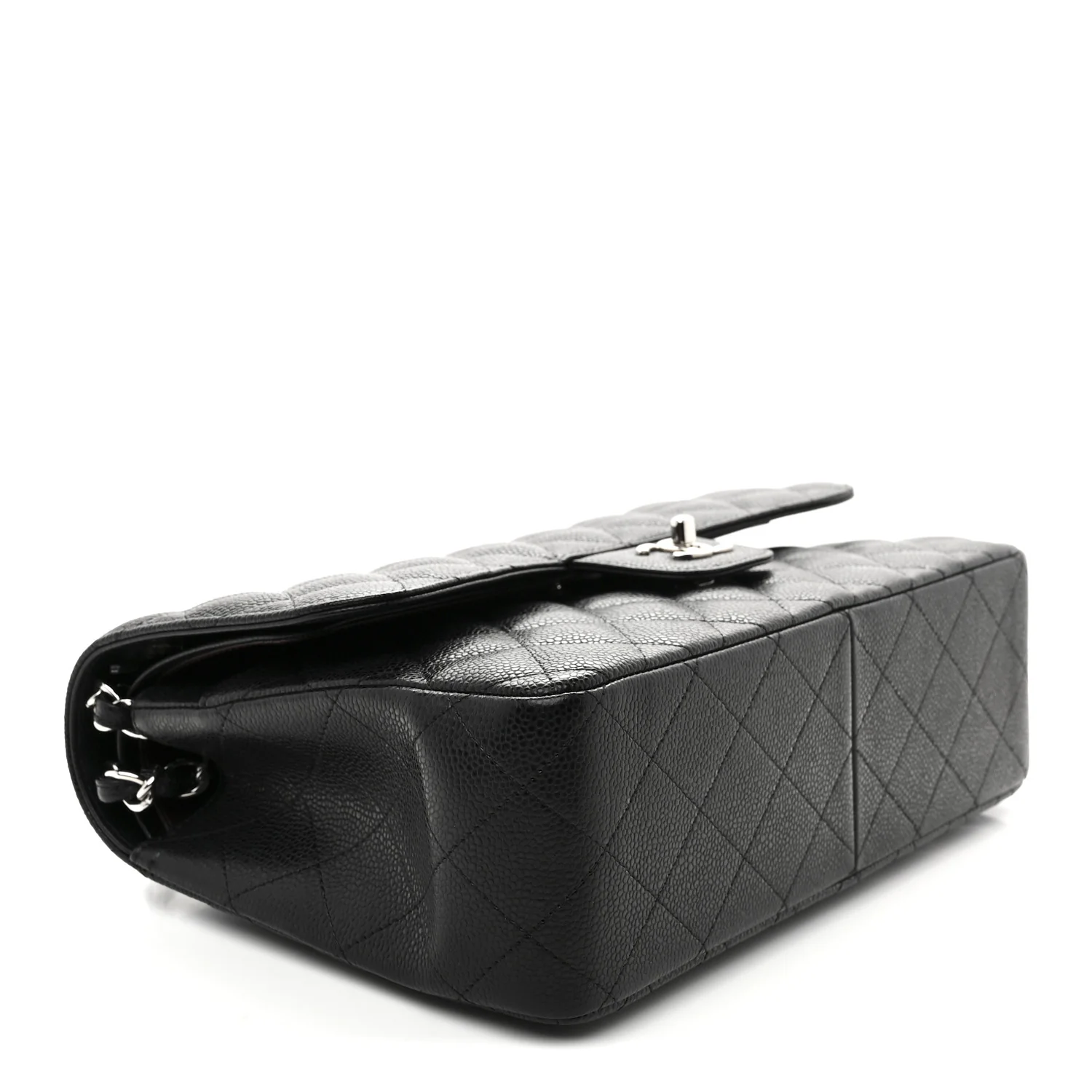 Caviar Quilted Jumbo Double Flap Black