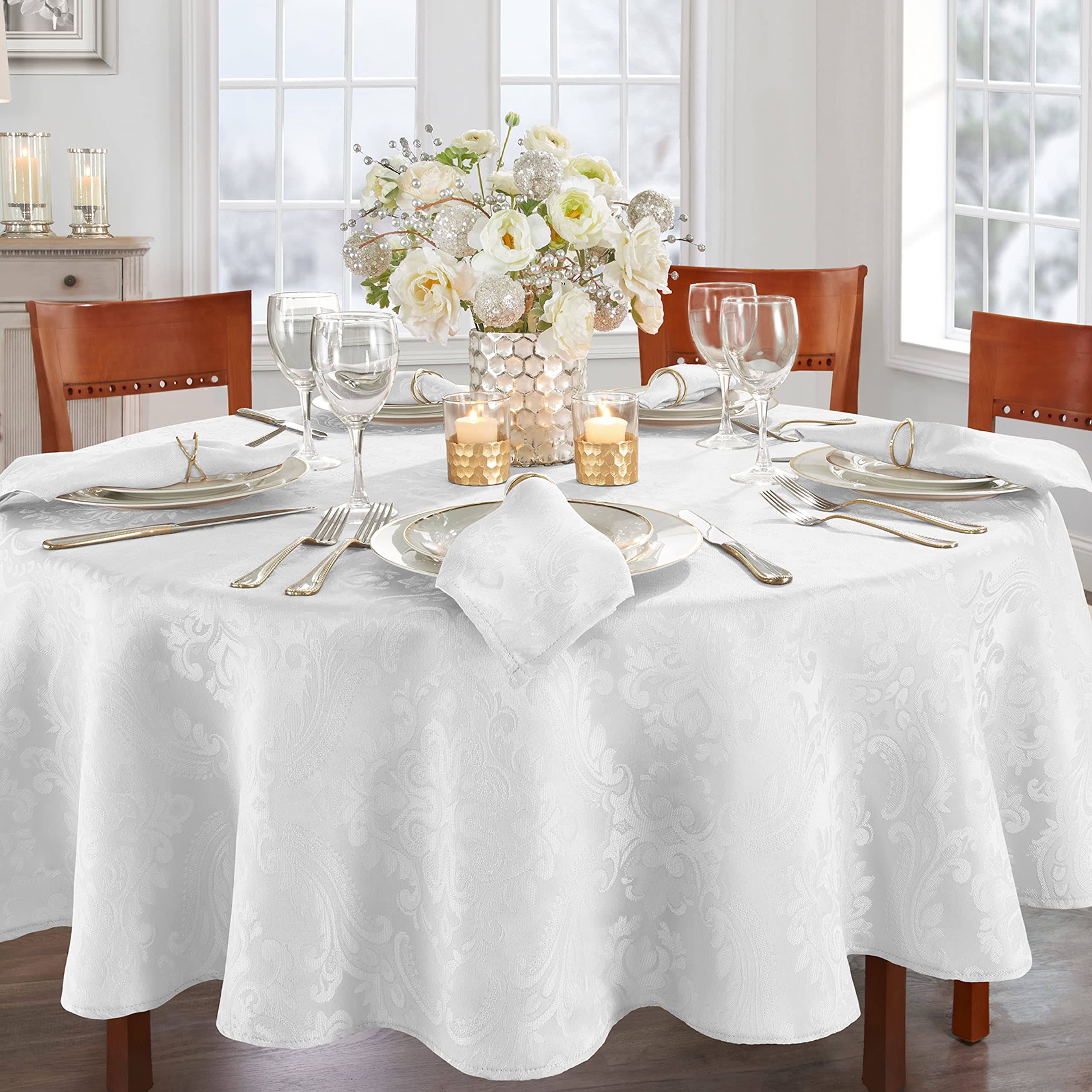 Elrene Home Fashions Caiden Elegance Damask Tablecloth, 90