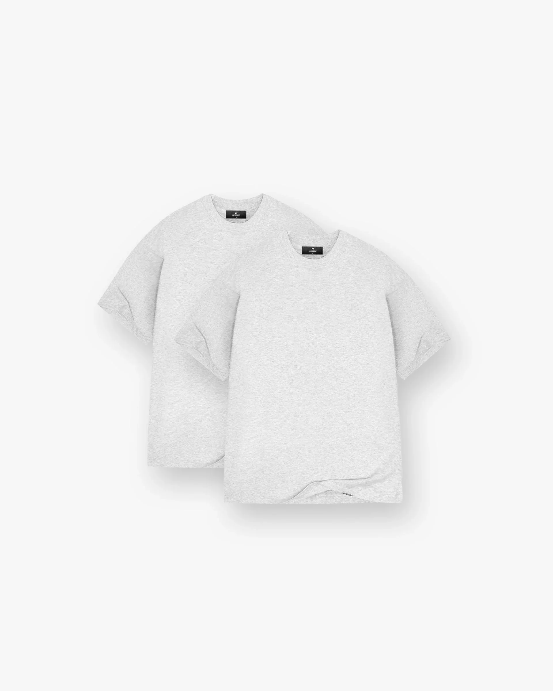 2 x Initial Oversized T-Shirt - Ice Grey Marl