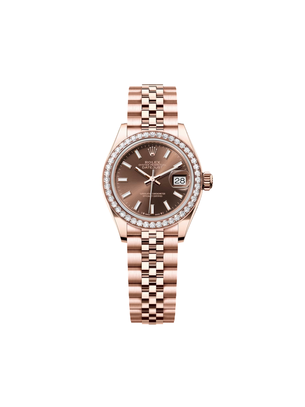 【Super Clone】RLX  Lady-Datejust 28mm 279135RBR Chocolate Dial Jubilee Bracelet
