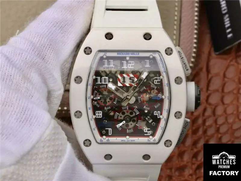 Richard Mille RM011 Chronograph KV Factory White Hollow Dial