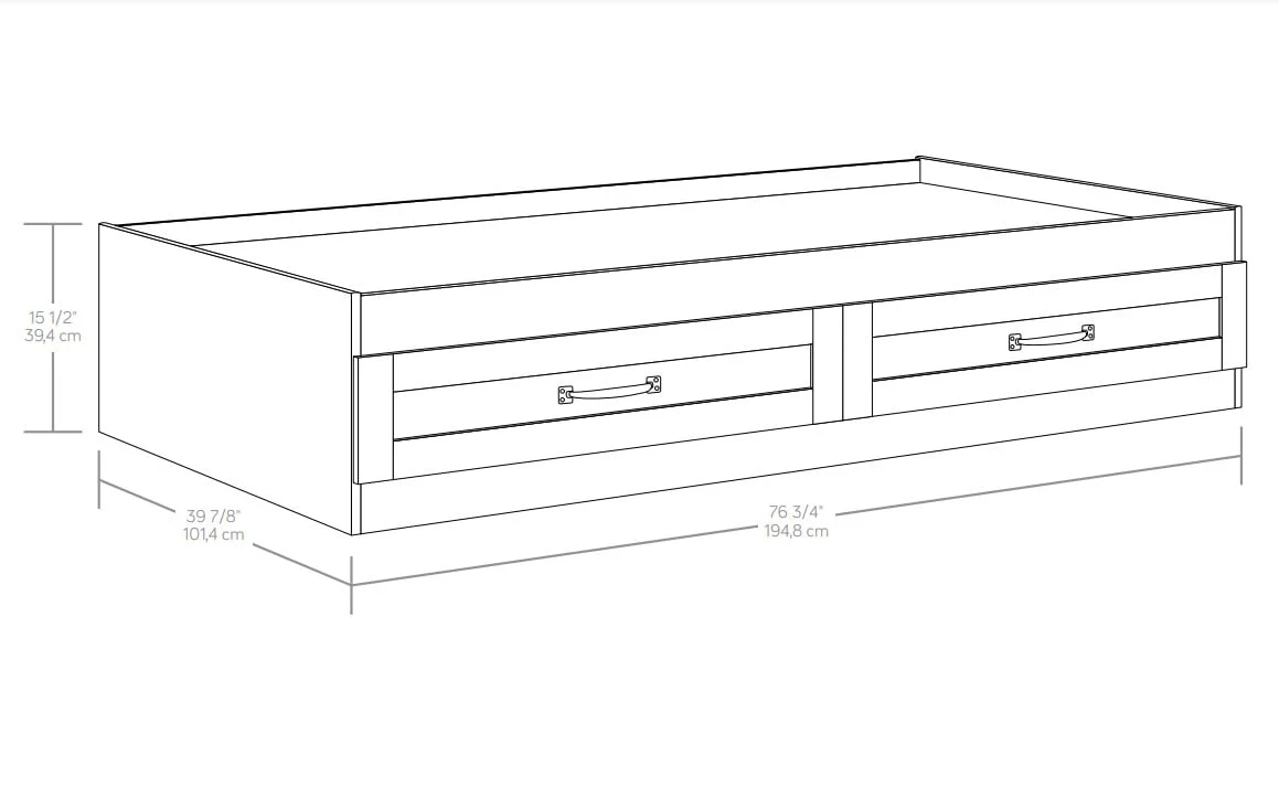 Modern Farmhouse Platform 2 Drawer Storage Bed, Twin, Rustic Gray Image 7