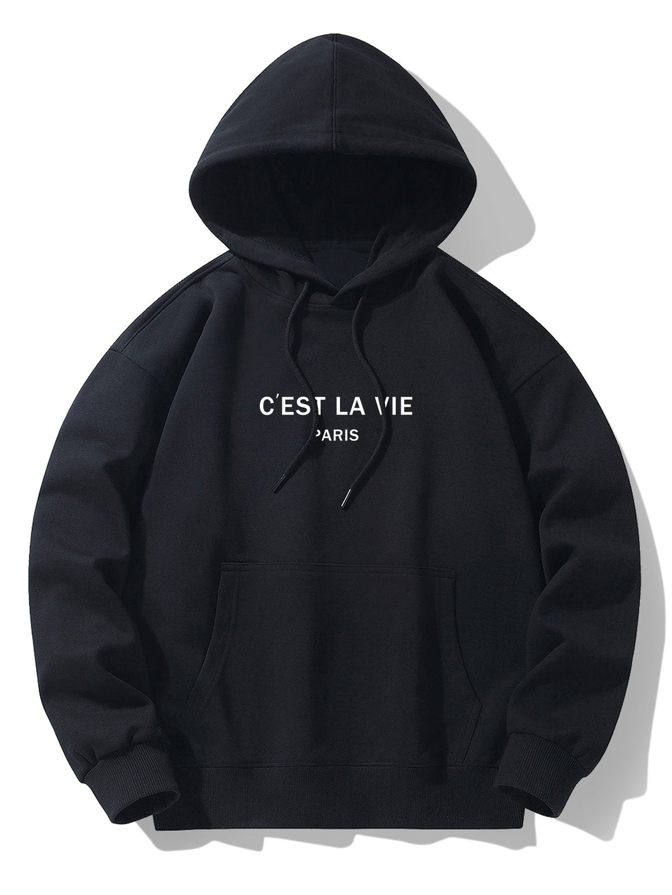 Sweat à capuche en mélange de coton imprimé Paris