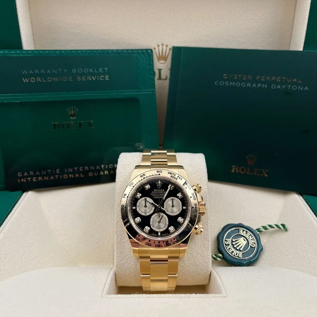 [Super Clone]Rolex Daytona Yellow Gold / Ceramic / Black / Diamond-Set / Oyster m126508-0003