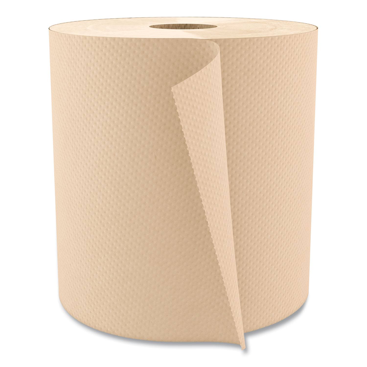 Hardwound Paper Towels, Nonperforated 1-Ply Kraft, 800ft, 6 Rolls/Cart