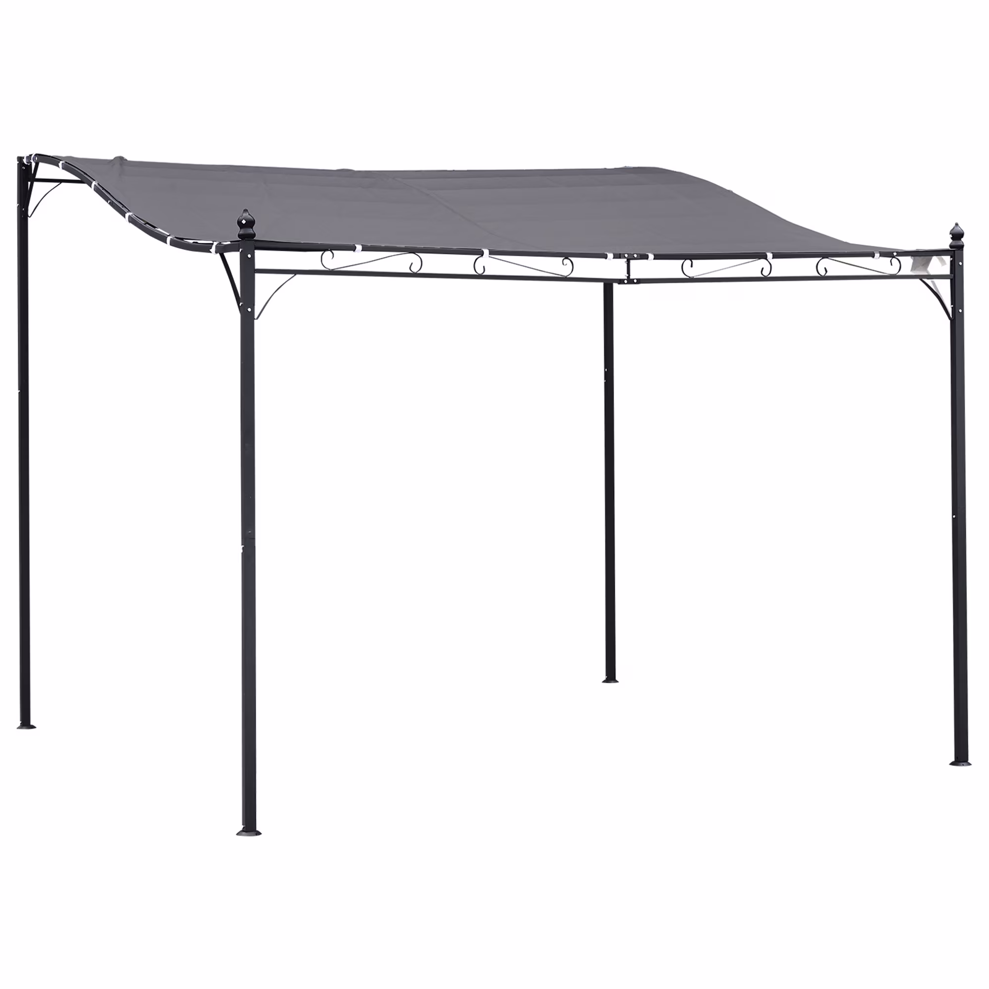CoSoTower 10' X 10' Steel Outdoor Pergola Gazebo, Patio Canopy with Weather-Resistant Fabric and Drainage Holes for Backyard Pool Deck Garden, Gray