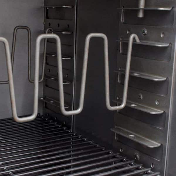 Bandera Vertical Offset Smoker and Charcoal Grill Combo in Black with 992 Sq. In. Cooking Space