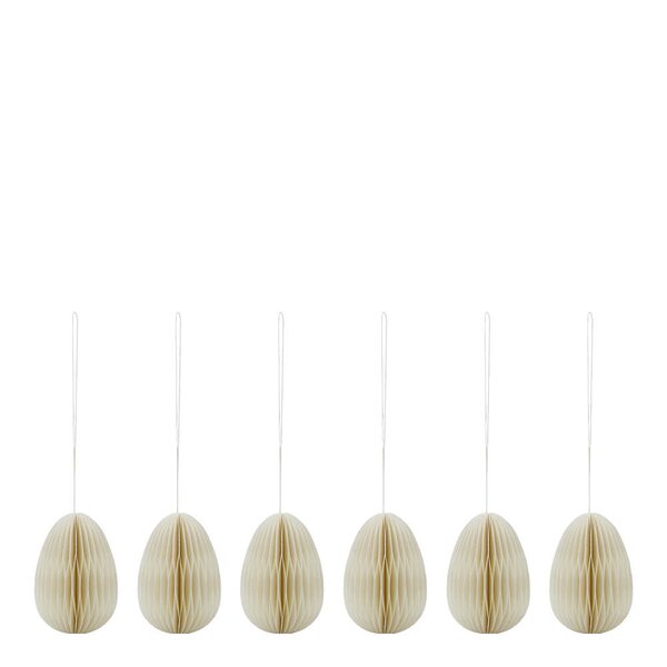 Honeycomb påskeegg 6 stk off-white