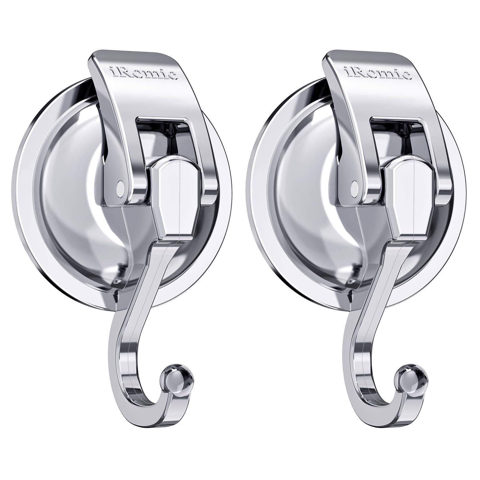 Heavy Duty Vacuum Suction Cup Hooks (2pack) Specialized for Kitchen&Bathroom&Restroom Organization by iRomic