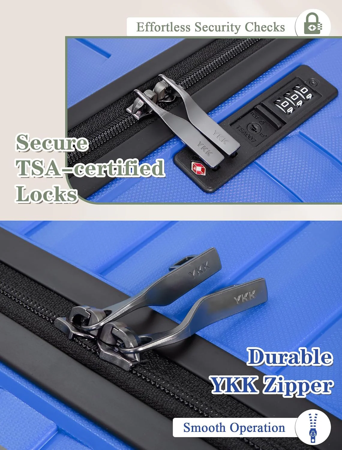 Ensemble de 5 valises à roulettes, valise rigide en ABS avec roulettes multidirectionnelles