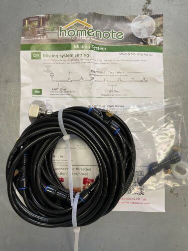 Homenote Misting Cooling System, 26ft (8m) Misting Line + 7 Brass Mist Nozzles + Brass Adapter(3/4