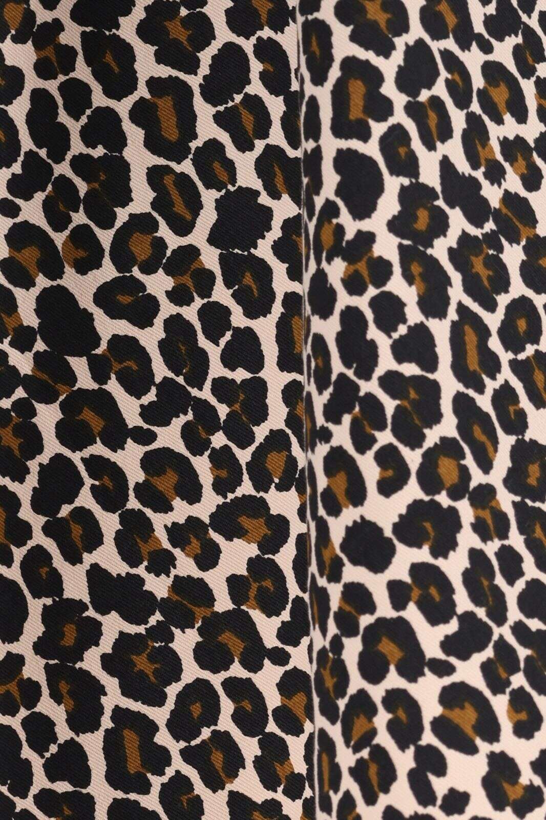 Bruine katoenen theedoek met leopard print