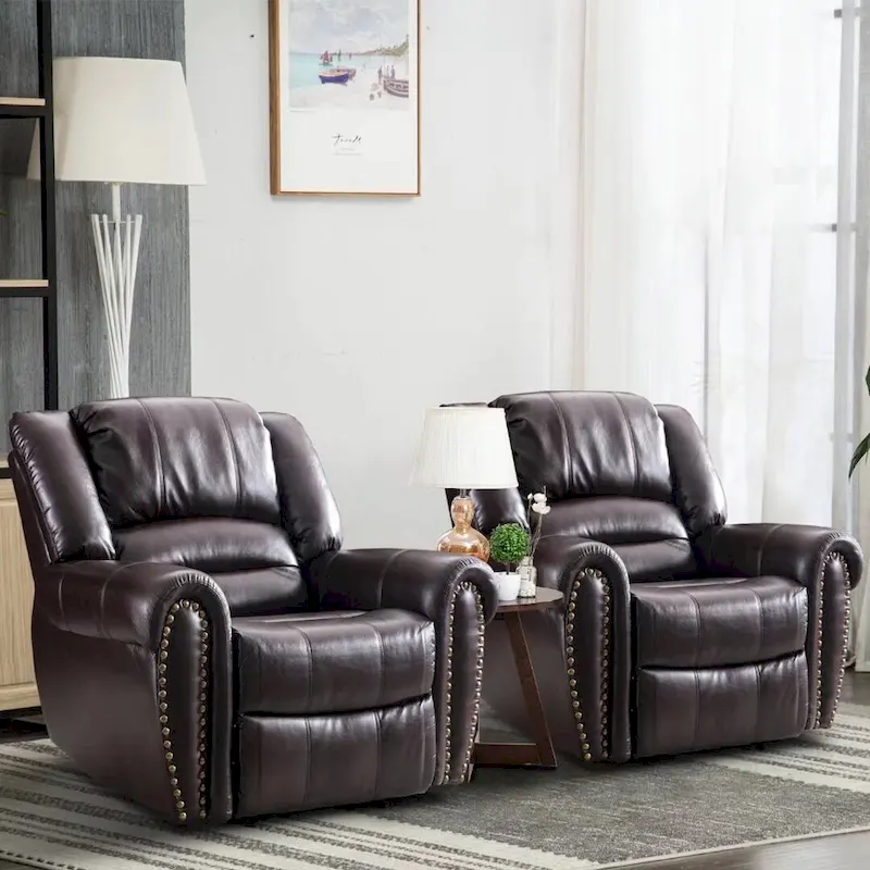 Manual Recliner Chair with Padded Armrests