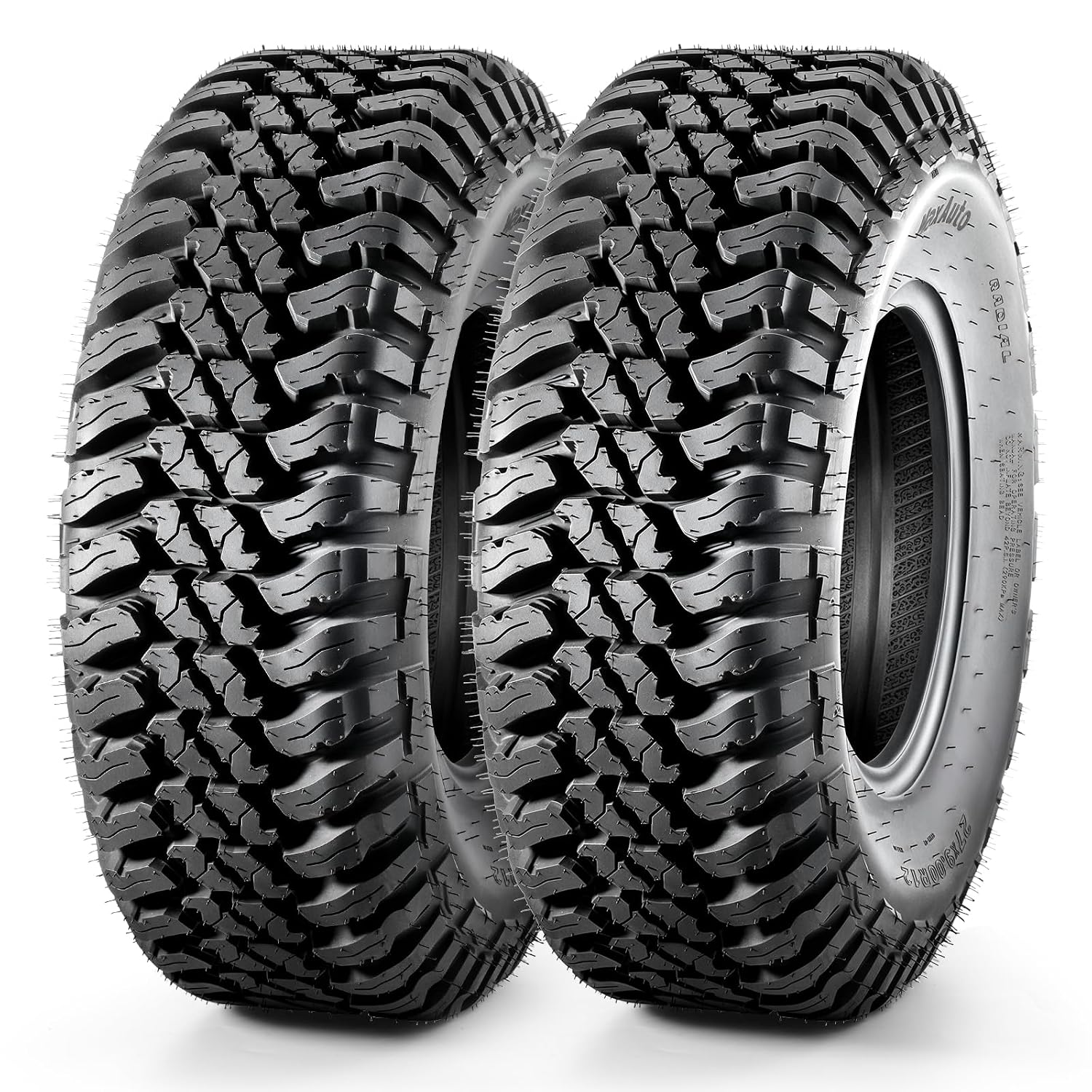 MaxAuto 27x9R12 ATV/UTV Radial Tire, 27x9x12 Medium/hard terrain off-road tire,Heavy-duty 8-Ply RockClaw-V1 Series,Set of 2