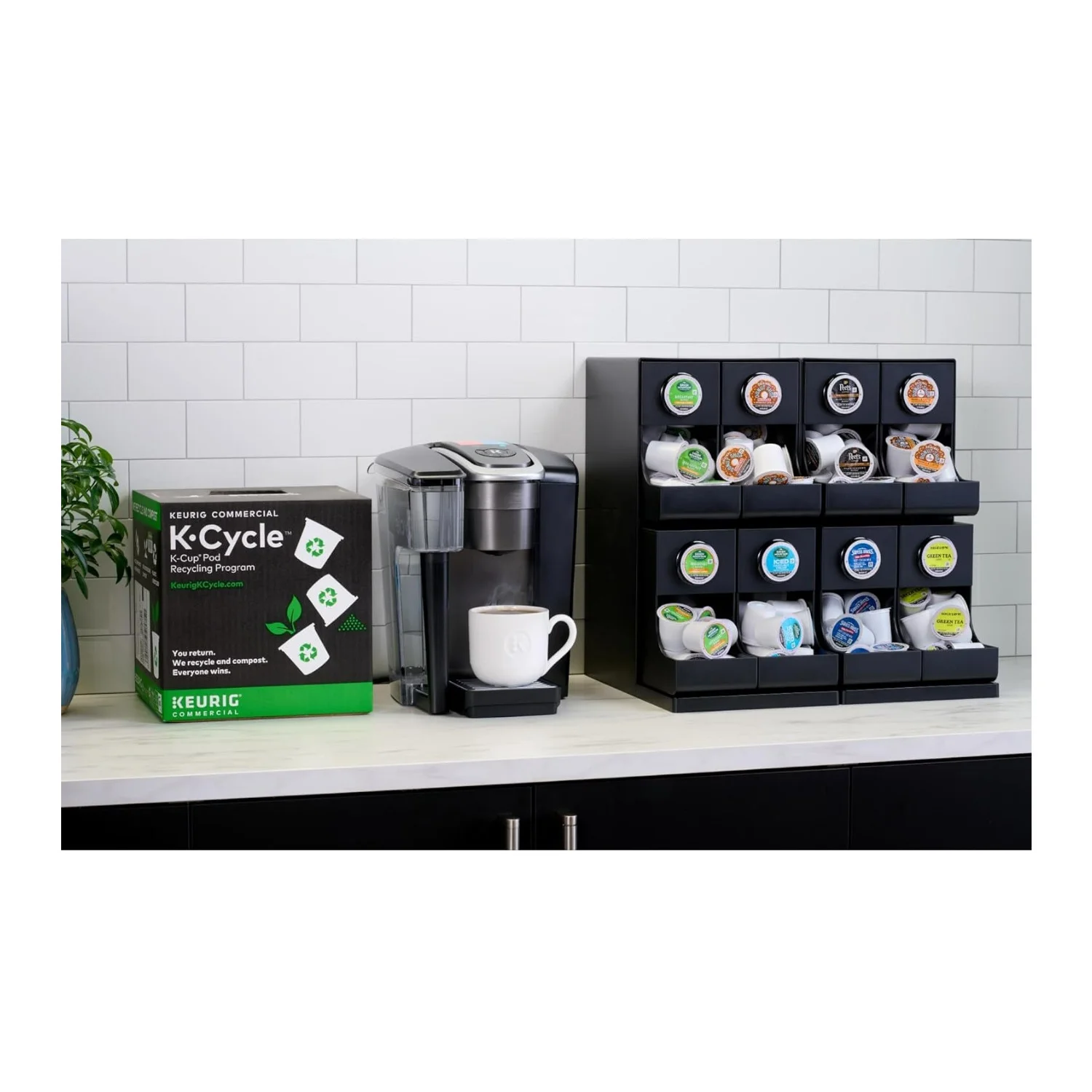 Keurig K - 1550 Small Business Coffee Maker with Quiet Brew Technology, Strong Button, and 96 oz. Water Reservoir (Black)