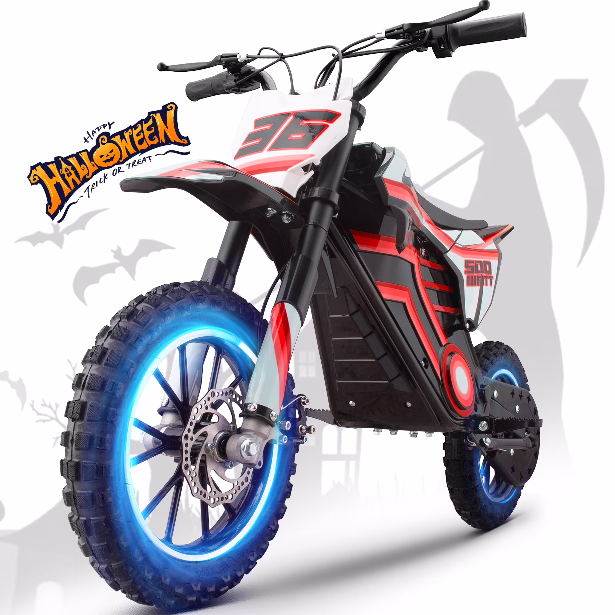 Electric Dirt Bike for Teens Adults, 500W Electric-Motorcycle Mountain Off-Road EBike(BLUE) - Image 7