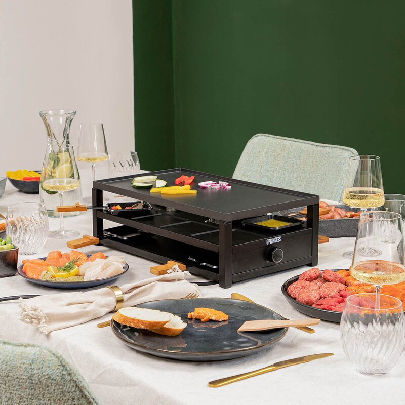 Raclette 162655 8 pers 44x25 cm 1300W bambus