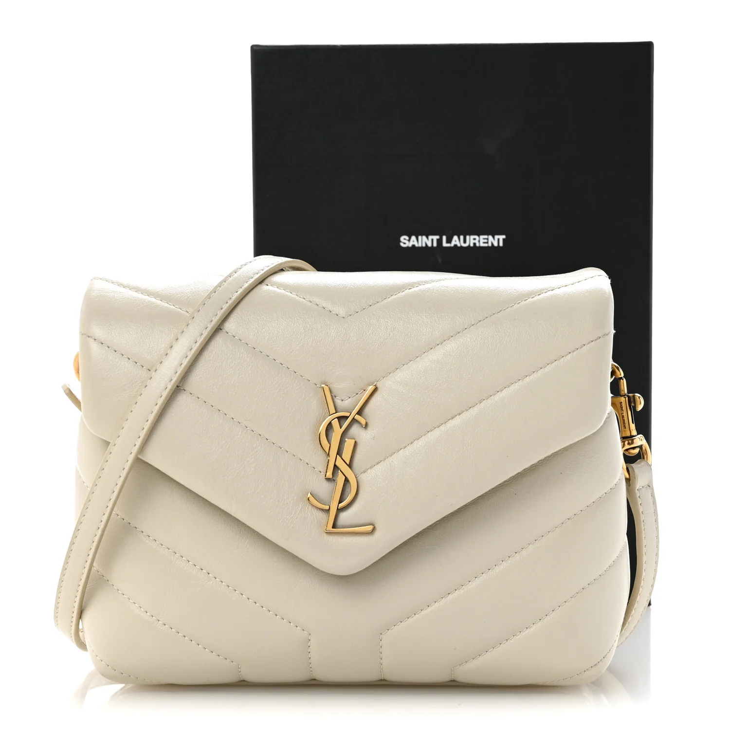 Calfskin Y Quilted Monogram Toy Loulou Crossbody Bag Crema Soft