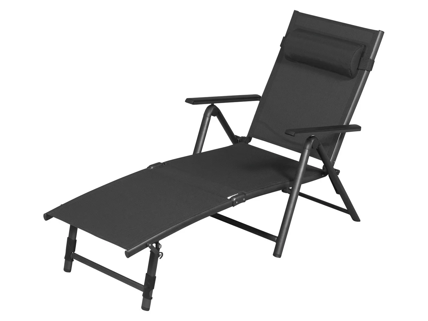 LIVARNO home Bain de soleil Houston, avec appui-tte, noir/anthracite