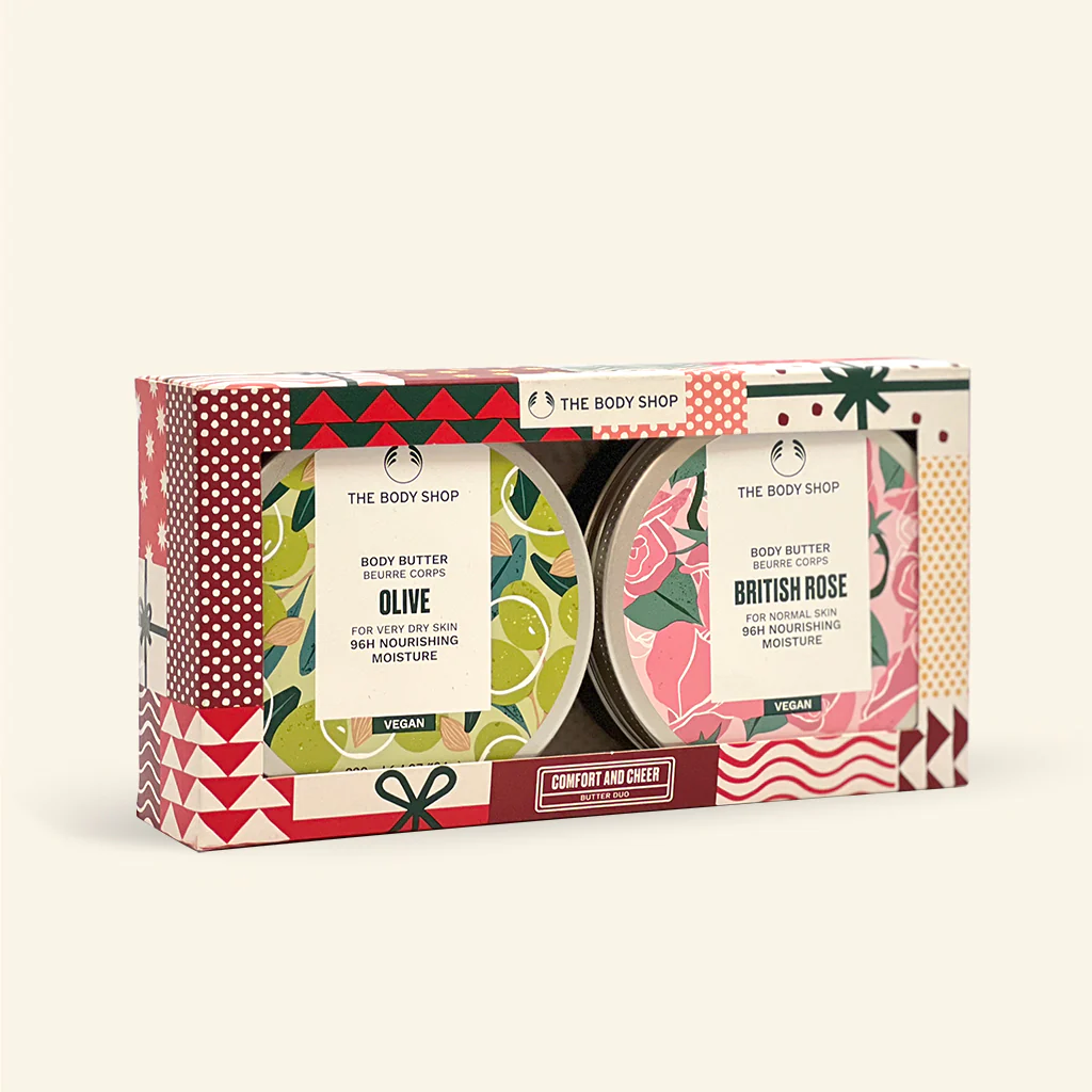 Comfort and Cheer Olive & British Rose Body Butter Duo