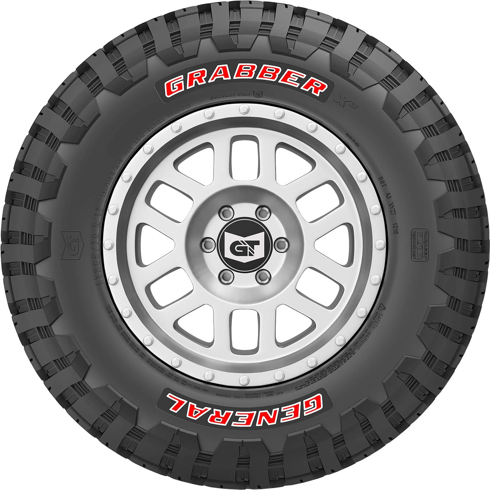 Set of 4 General Grabber X3 LT35X12.50R20 121Q E Tires