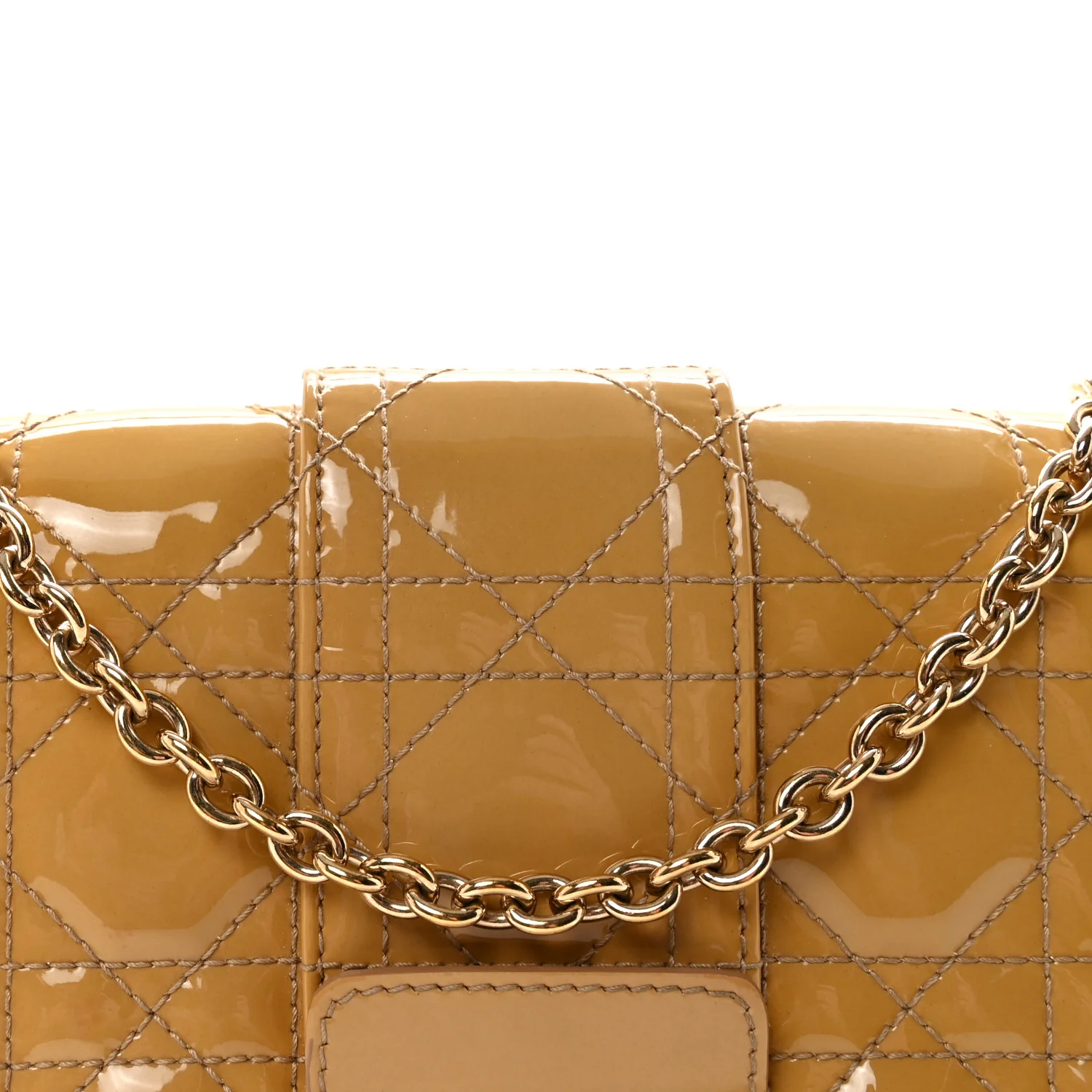 Patent Cannage Miss Dior Promenade Pouch Yellow