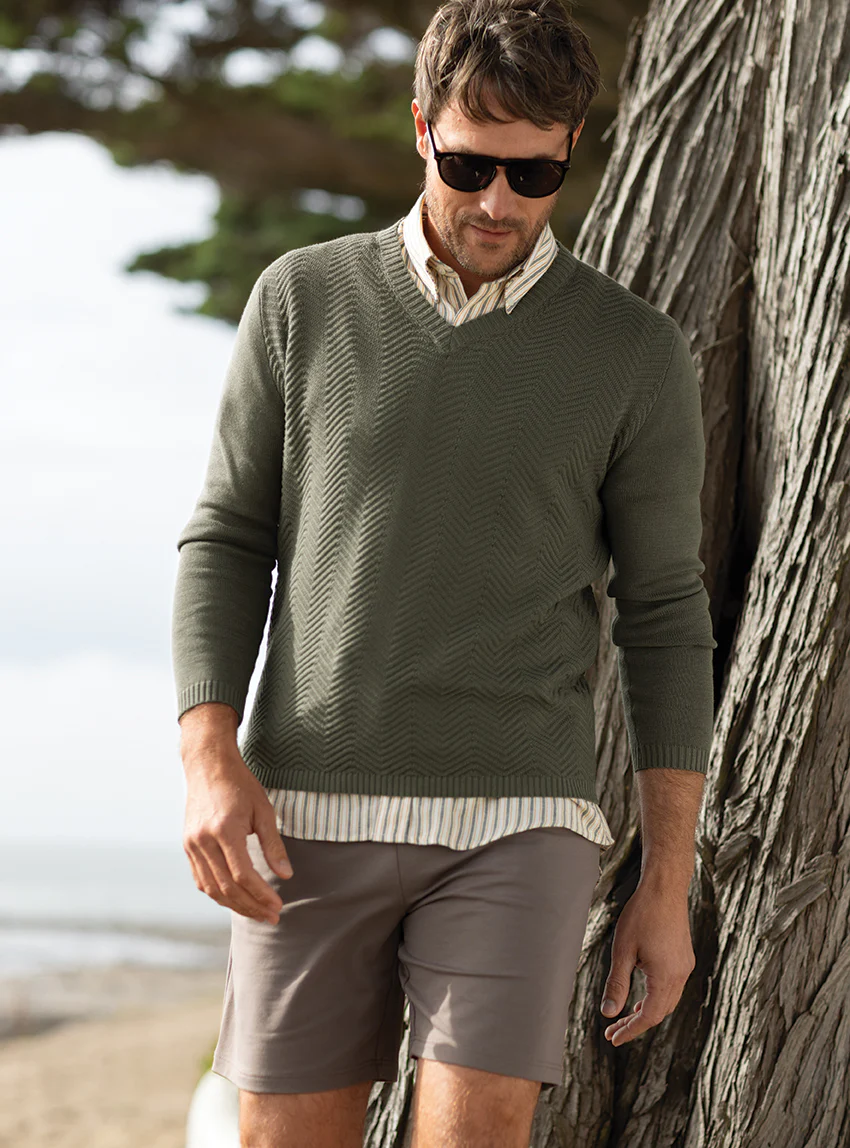 Bermuda homme coton gris taupe