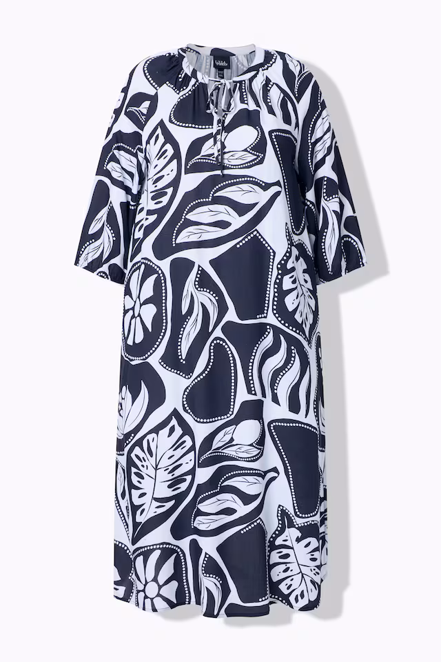 Graphic Tropical Print Pocket Dress