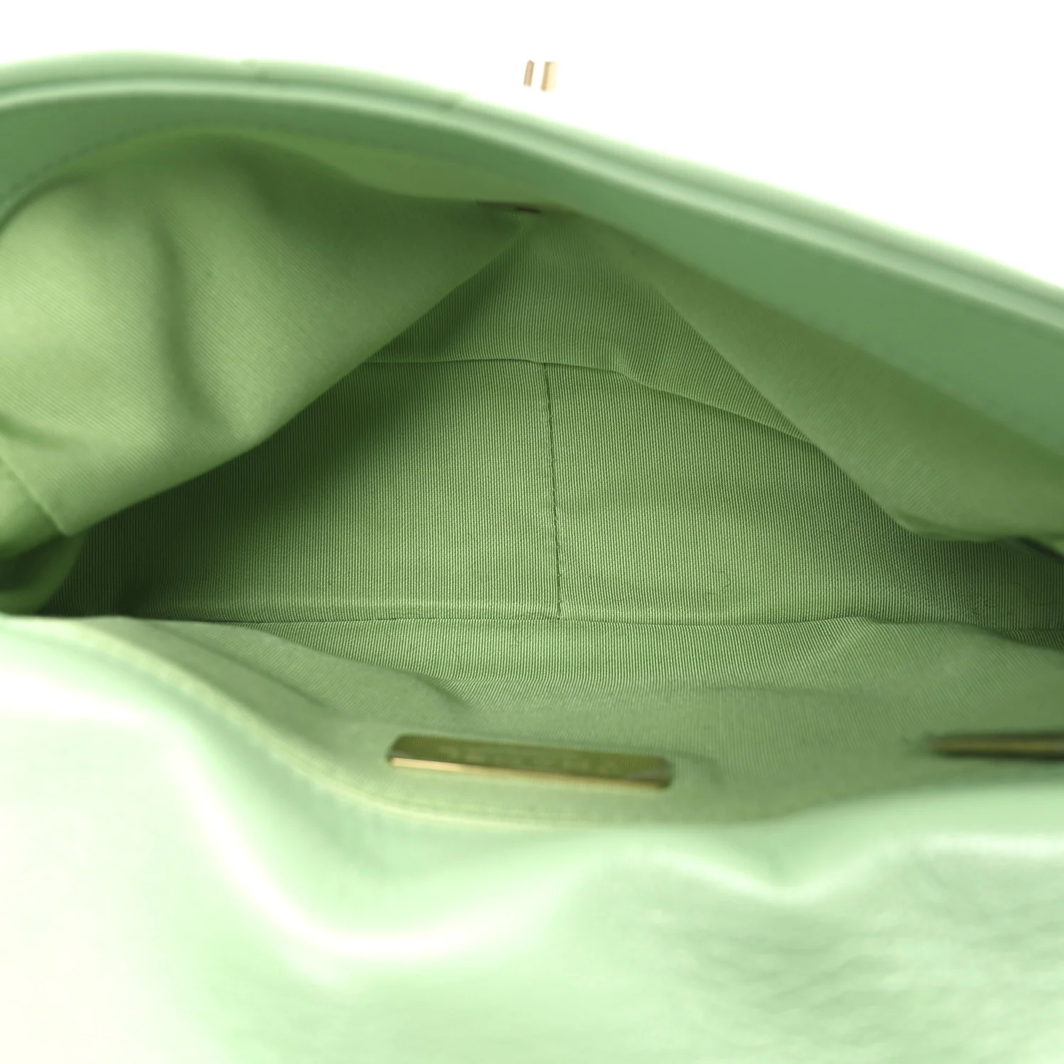 Goatskin Quilted Medium Chanel 19 Flap Light Green