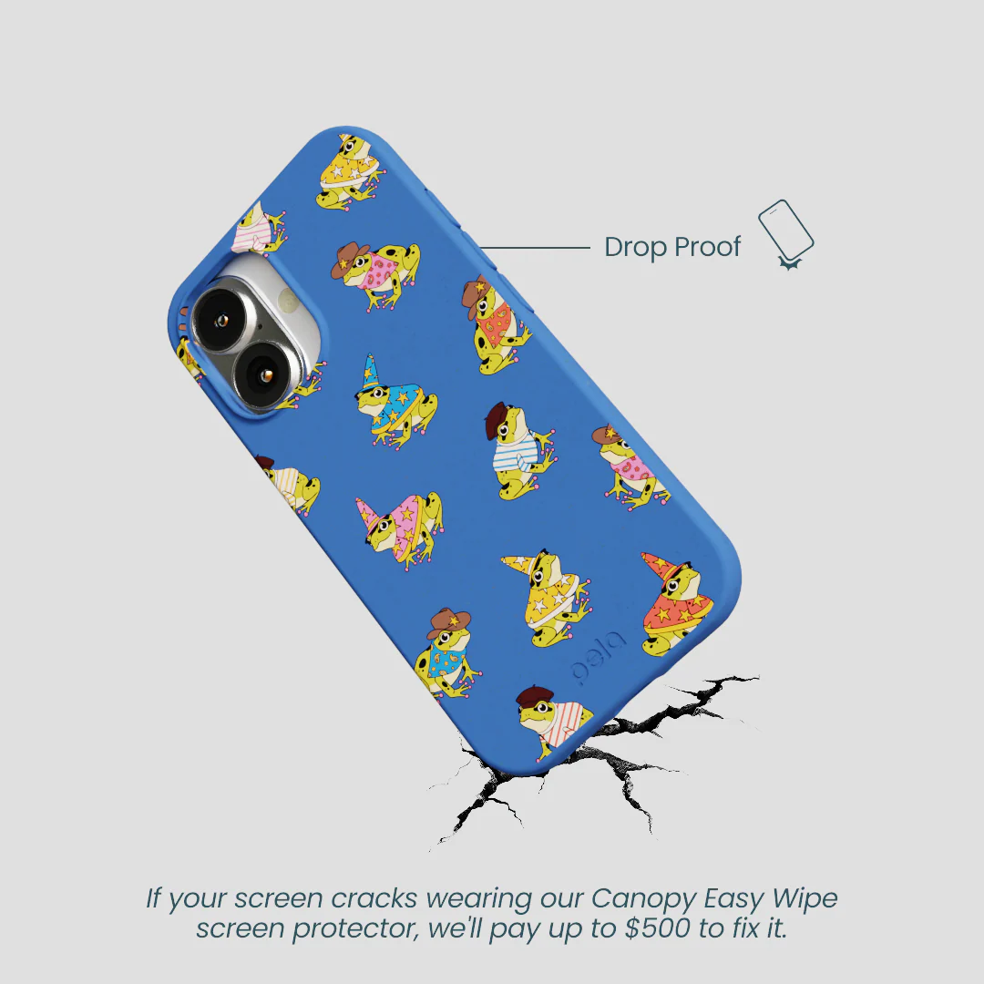 Electric Blue Fancy Frogs iPhone 16 Case